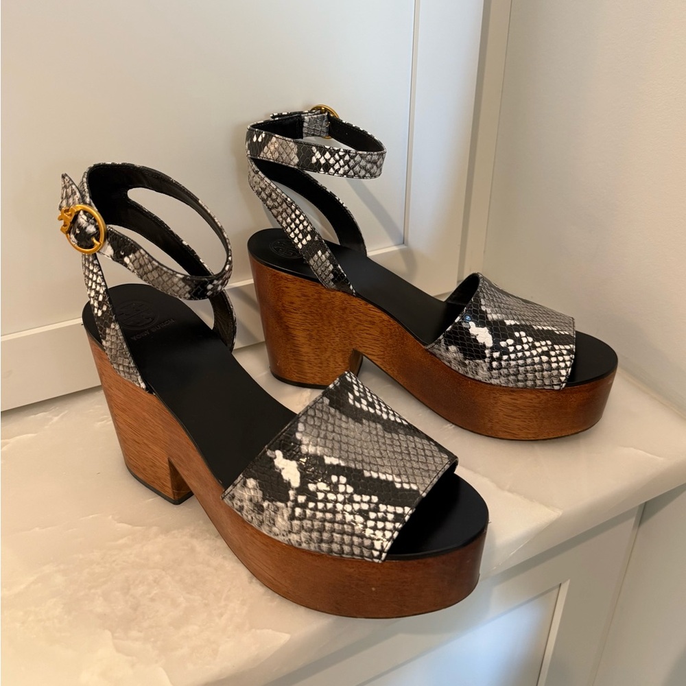 Tory Burch Snakeskin Platform Sandal